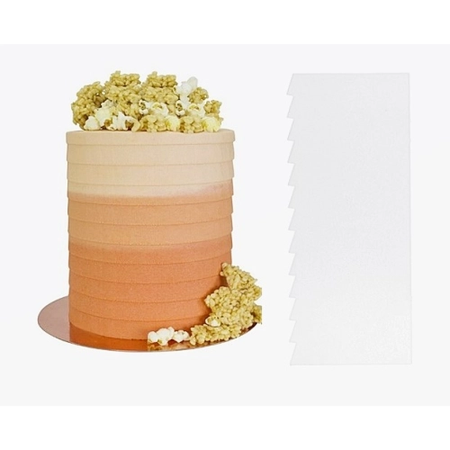 Packa szpatułka skrobka cukiernicza grzebień dekorator tynk wzór tort 26cm